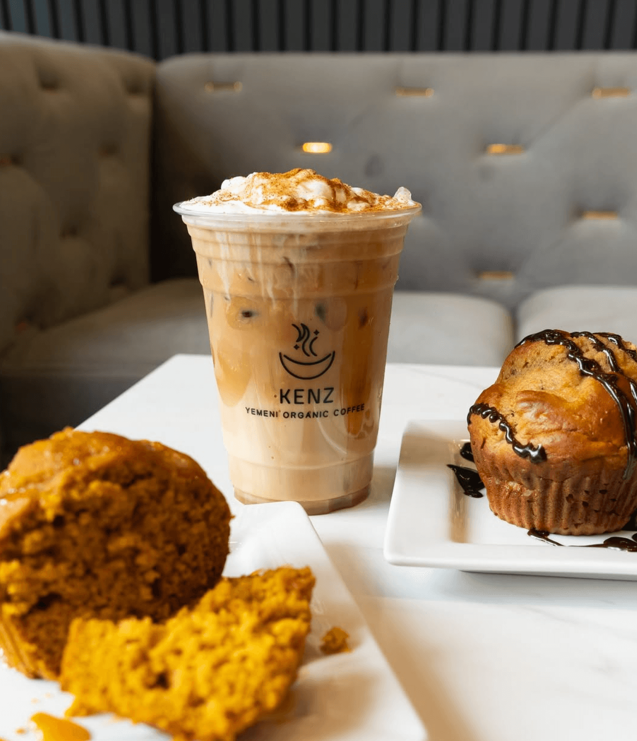 Drinks and pastries at Kenz Coffee House (Mix1)